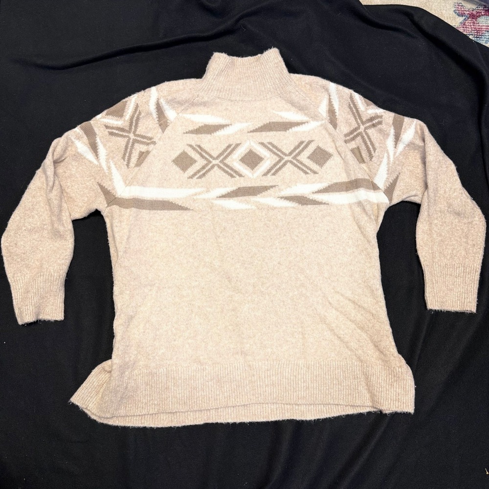 Calvin Klein Women's L Geometric Knit Mock Neck Pullover‎ Sweater